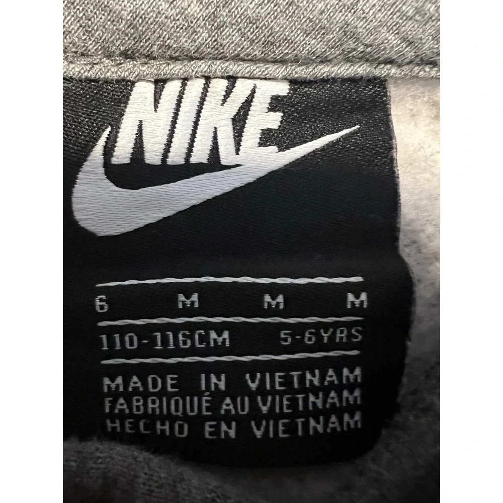 Nike‎ Kids Grey Hoodie Pullover Logo Long Sleeve Sweatshirt Athletic Youth 6